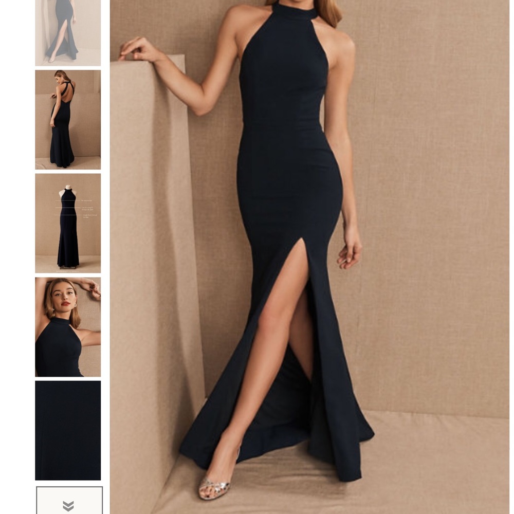 NEW BHLDN Montreal Crepe Maxi Dress 2 Midnight